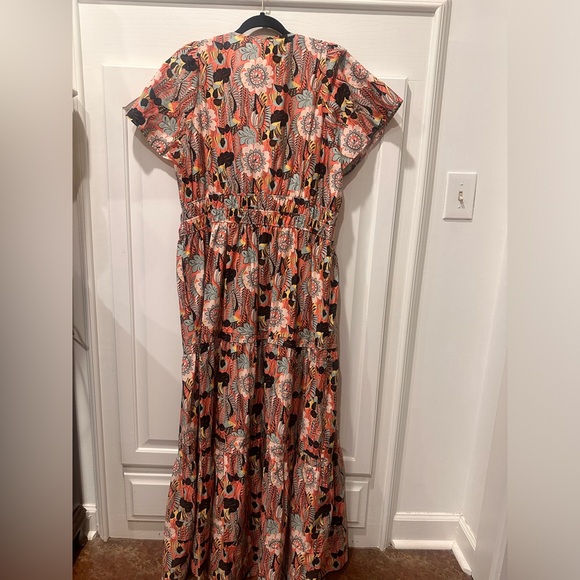 Anthropologie Somerset Floral Print Dress with Short Sleeves a line 1x - Picture 3 of 7